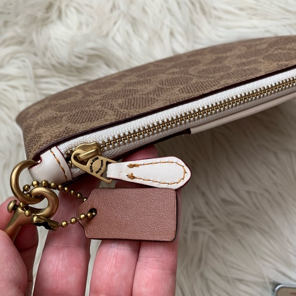 Coach Small Wristlet In Colorblock Signature Canvas - Picture 9 of 15